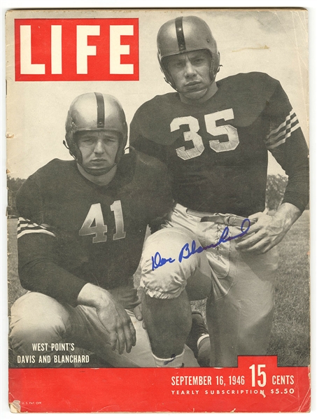 Doc Blanchard Signed 1946 Edition of Life Magazine
