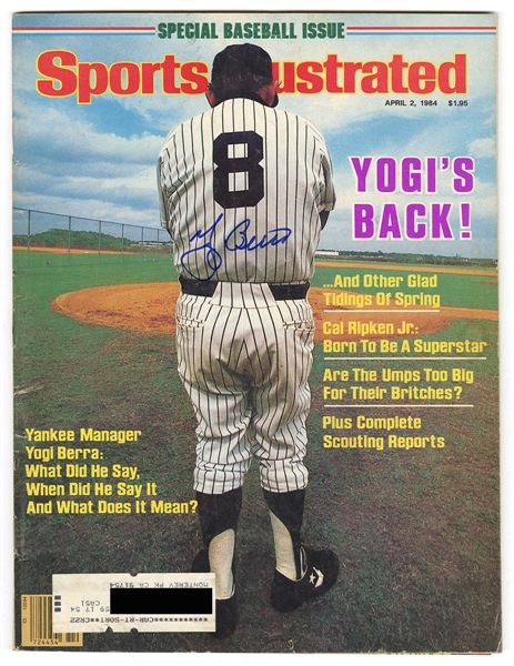 Yogi Berra Signed 1984 Sports Illustrated Magazine