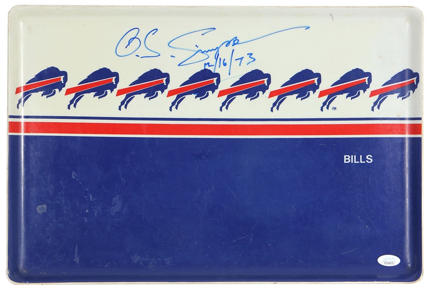 O.J. Simpson Signed Buffalo Bills Tray