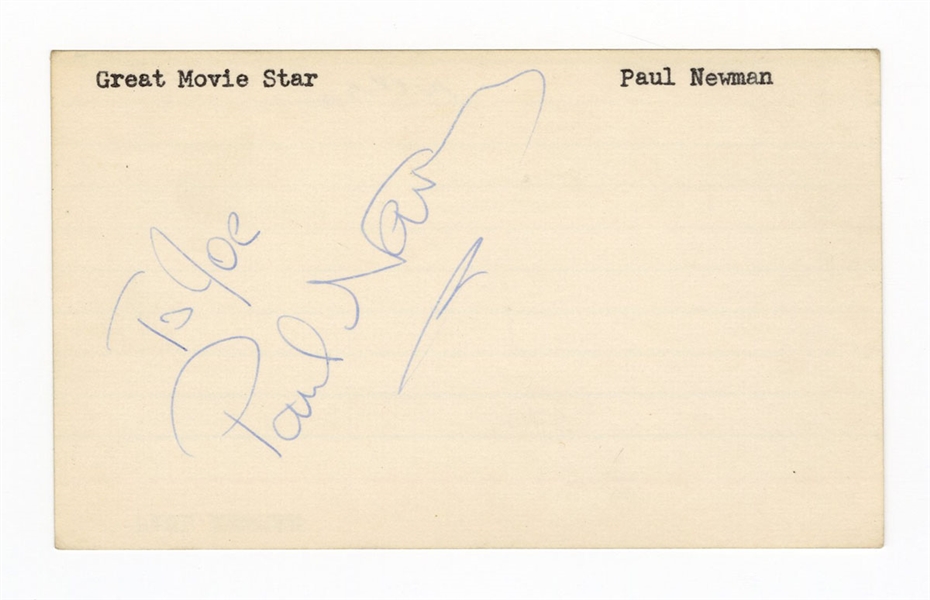 Paul Newman Signed Note Card JSA