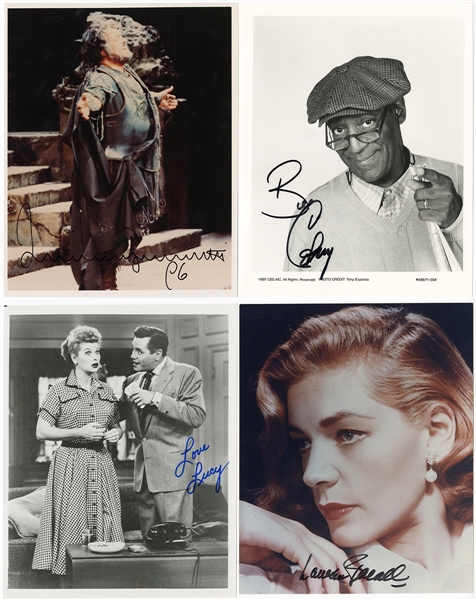 Luciano Pavarotti, Bill Cosby, Lucille Ball, Lauren Bacall Signed Photographs