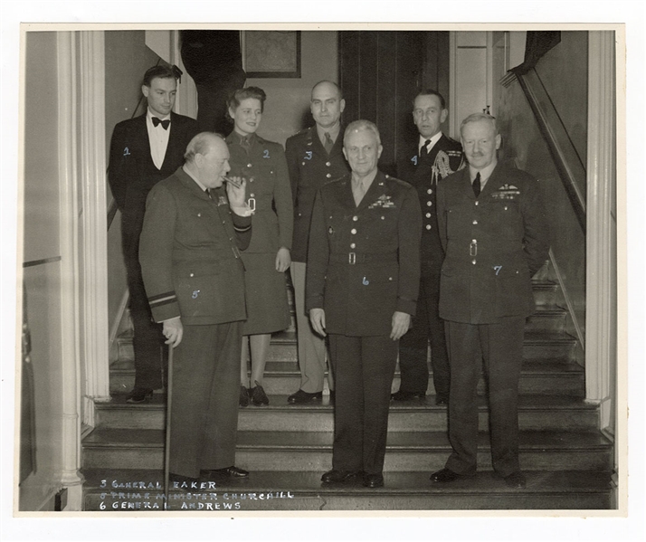 Winston Churchill et al Original USAAF Original Photograph