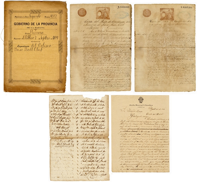 Collection of 19th & 20th Century Cuban Baseball Incorporation Documents