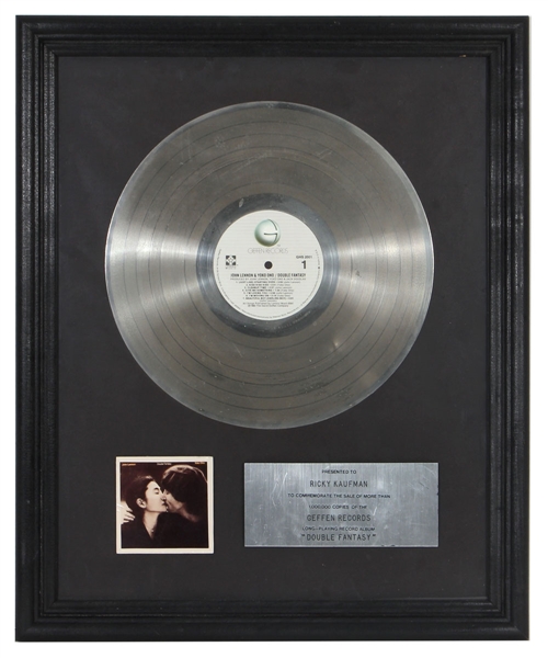 John Lennon & Yoko Ono "Double Fantasy" Original Platinum LP Album Award