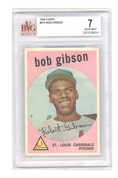 1959 Topps #514 Bob Gibson Rookie Card BVG 7