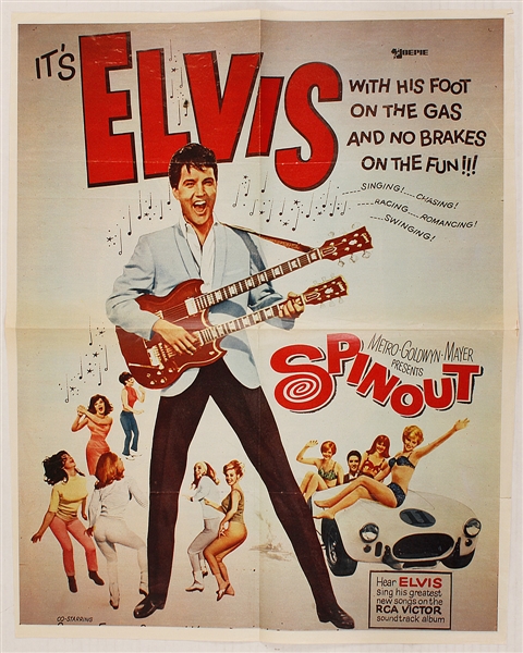 Elvis Presley Belgian"Spinout" Movie Poster
