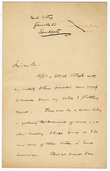 H.G. Wells Handwritten and Signed Letter