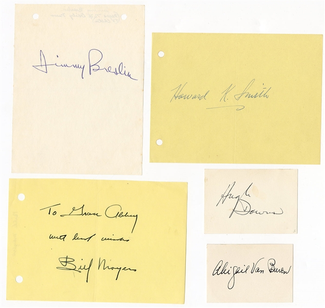 Lot of 5 Writer and News Reporter Signed Cuts