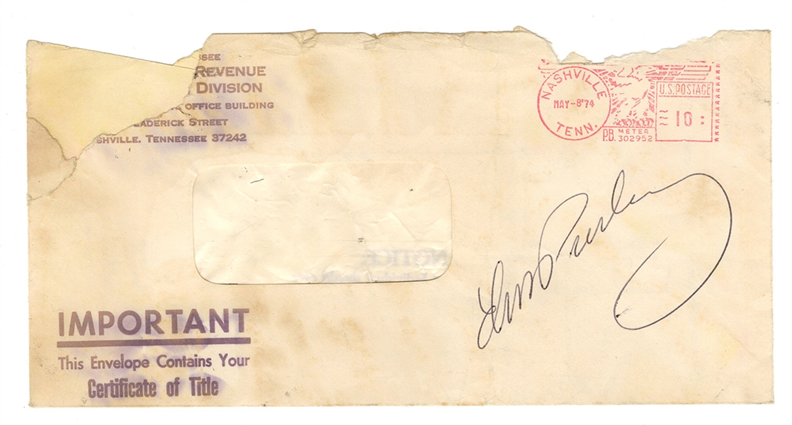 Elvis Presley Signed Envelope Dated 5/8/1974 (REAL)