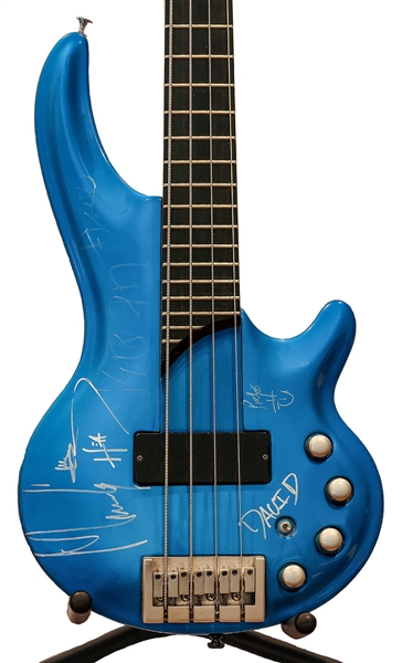 Korn Band Signed Electric Blue Bass Guitar (JSA)