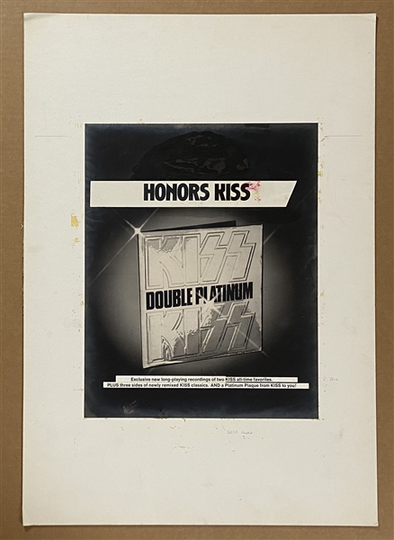 KISS 1978 Double Platinum Album Ad Production Mockup -- Purchased from 2001 Official Kiss Auction Pt2