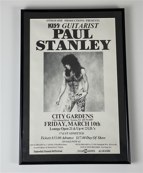 KISS Paul Stanley Solo Tour March 10, 1989 City Gardens, Trenton, New Jersey Concert Poster 1989 Professionally Framed