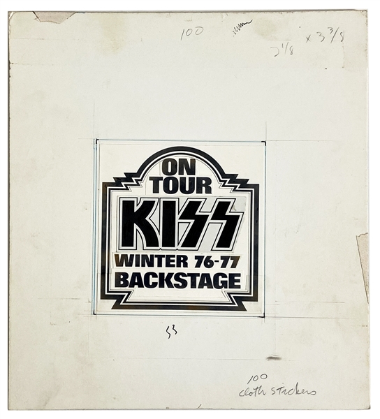 KISS Rock And Roll Over Winter Tour 76-77 Satin Backstage Pass Master Artwork Layout -- purchased from 2001 Official Kiss Auction Pt2