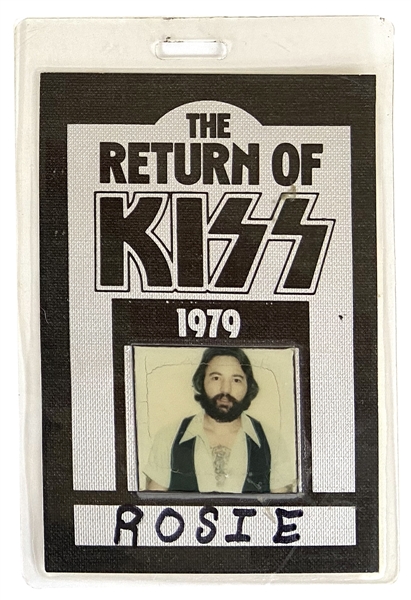 KISS Dynasty Concert Tour 1979 Kiss Security Bodyguard Rosie Licata Personal I.D. Badge Backstage Laminate Pass