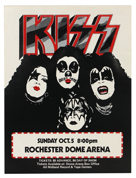 KISS Alive Tour October 5, 1975 Rochester Dome Arena, New York Concert Poster