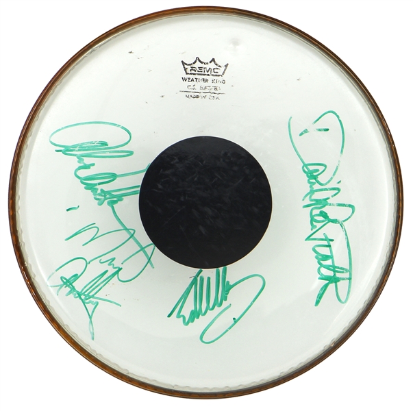 Van Halen Band Signed Stage Used Drumhead (JSA & REAL)