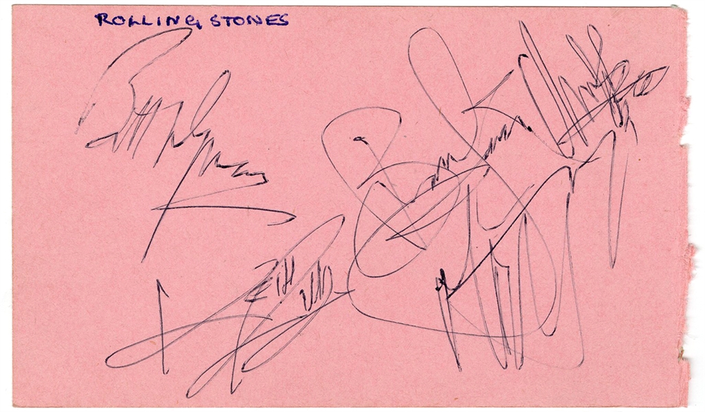 The Rolling Stones Band Signed Autograph Page (JSA & REAL)