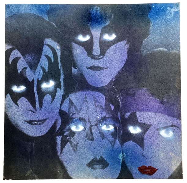 KISS Creatures Of The Night 1st Rough Draft Artwork Mockup for Album Front Cover 1982 -- Band still in Elder Mode -- formerly owned by Ace Frehley