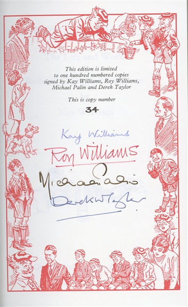 Kay Williams, Roy Williams, Michael Palin, and Derek Taylor Signed "Just Richmal" Sold Out Genesis Publications Book