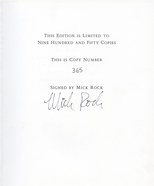 Mick Rock Signed "Psychedelic Renegades" Syd Barrett Sold Out Genesis Publications Photograph Book