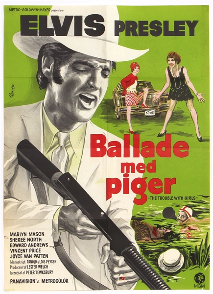 Elvis Presley “Ballade Med Piger” (The Trouble with Girls) Original Poster