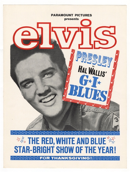 Elvis Presley 1960 "G.I. Blues" Paramount Promotional Flyer