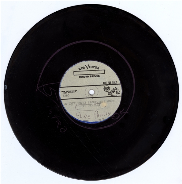 Elvis Presley 78" RCA Test Pressing "Baby Lets Play House/Im Left, Youre Right, Shes Gone"