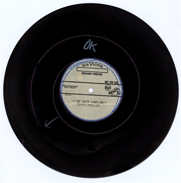 Elvis Presley 78" RCA Test Pressing "I Want You, I Need You, I Love You/My Baby Left Me"