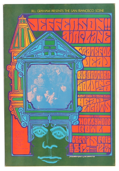 Jefferson Airplane/Grateful Dead/Big Brother and the Holding Company Hollywood Bowl 1967 Concert Poster