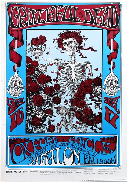 Grateful Dead Skeleton & Roses FD-26 Avalon Ballroom Poster Sept. 16-17, 1966