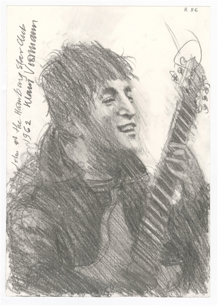 Beatles "John at the Hamburg Star-Club 1962" Klaus Voormann Signed Original Artwork