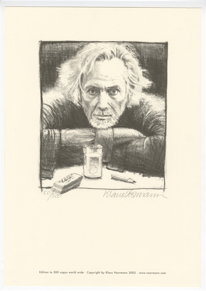 Klaus Voormann Signed Limited Edition Self-Portrait Print