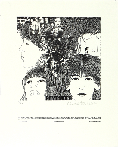 Beatles "Remember" Original Klaus Voormann Signed Limited Edition Artwork (1/44)