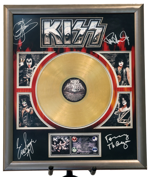 KISS Band Signed 24KT Gold Plated Award