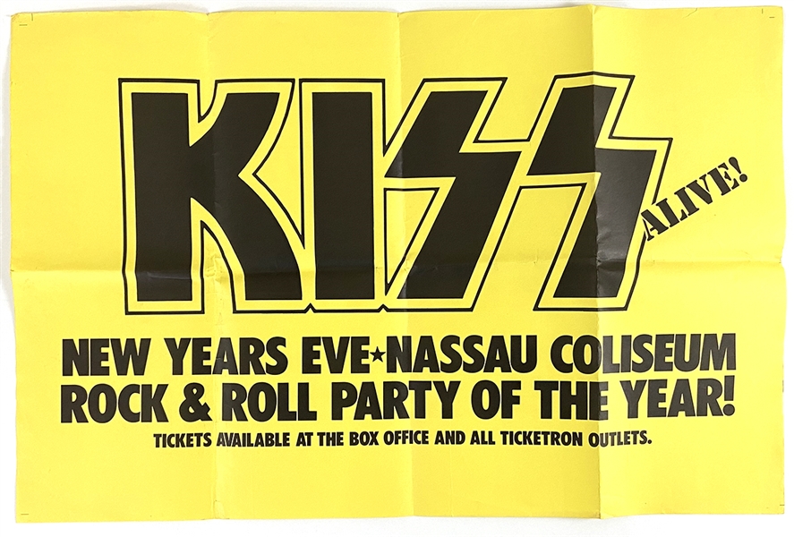 KISS Alive Tour New Years Eve December 31, 1975 Nassau Coliseum, Uniondale, New York Concert Poster