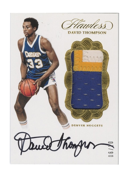 2016-17 Flawless #V-DT David Thompson Vertical Patch-Auto (#06/10)