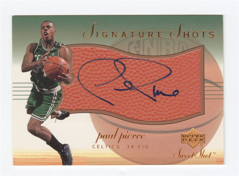 2001 Upper Deck #PP-S Paul Pierce Signature Shots Signed Basketball Patch