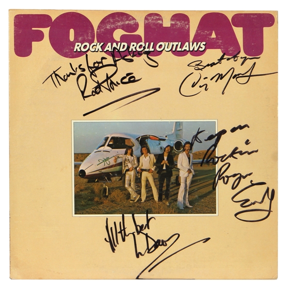 Foghat Band Signed “Rock and Roll Outlaws” Album