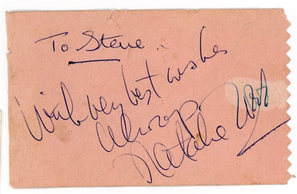 Natalie Wood Signed Cut (Spanish Tony Collection)