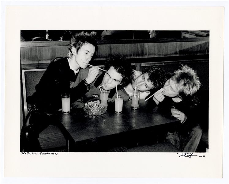 Sex Pistols Europe 1977 Original Bob Gruen Signed Photograph