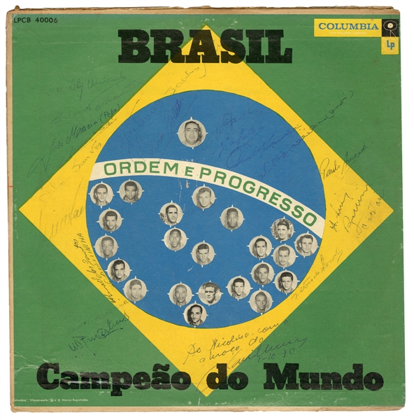 Brazil 1958 “Campeao Do Mundo” World Cup Team Signed Rookie Album Earliest Pele Autograph with Full Name (JSA)