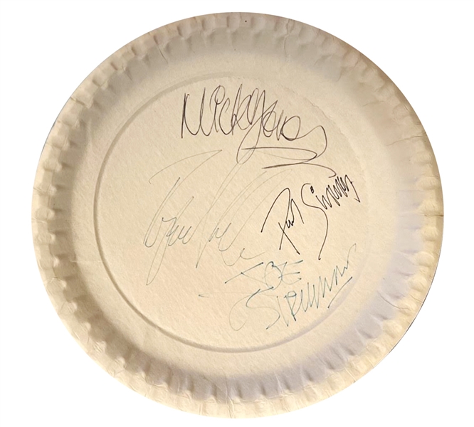 The Clash Band Signed Paper Plate (Stinky Fingers Club)