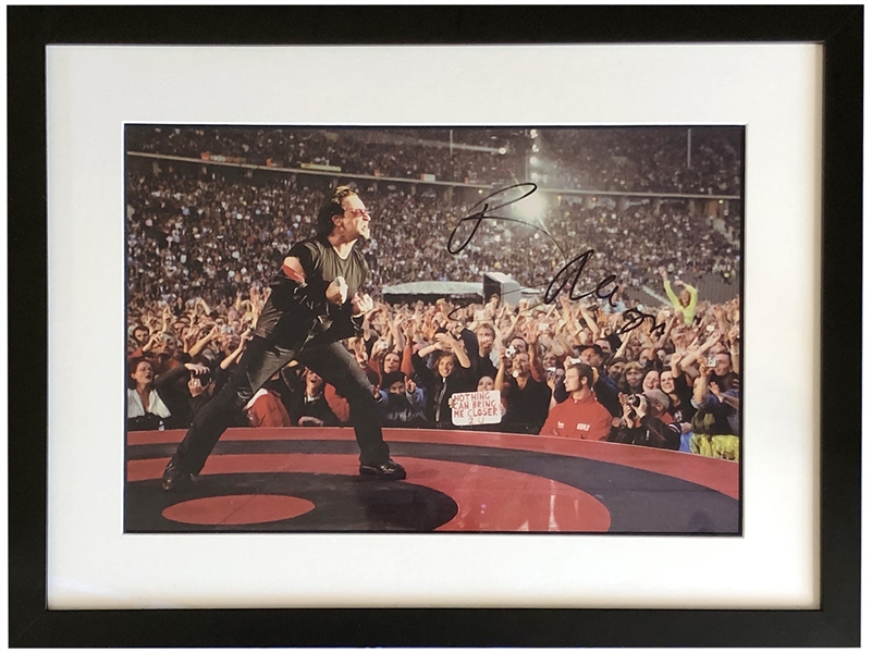 U2 Bono Signed Oversized Vertigo Tour 2005 Photograph