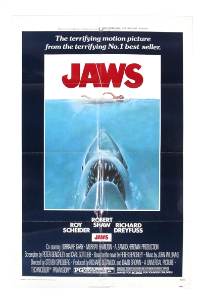 "Jaws" Rare Original One-Sheet Movie Poster