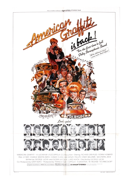 "American Graffiti" Rare Original One-Sheet Movie Poster