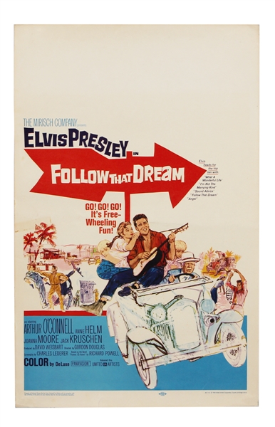 Elvis Presley Original "Follow That Dream" Movie Theater Poster