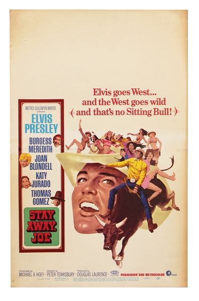 Elvis Presley Original "Stay Away, Joe" Movie Theater Poster