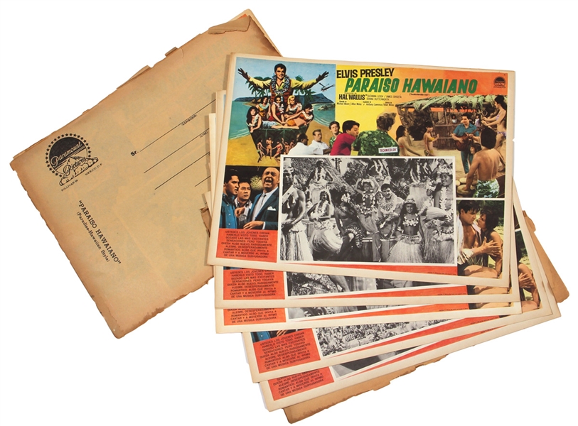 Lot of 5 Elvis Presley Original "Paradise Hawaiian Style" Movie Lobby Cards