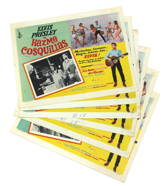 Lot of 6 Elvis Presley "Tickle Me" Original Mexican Movie Lobby Cards