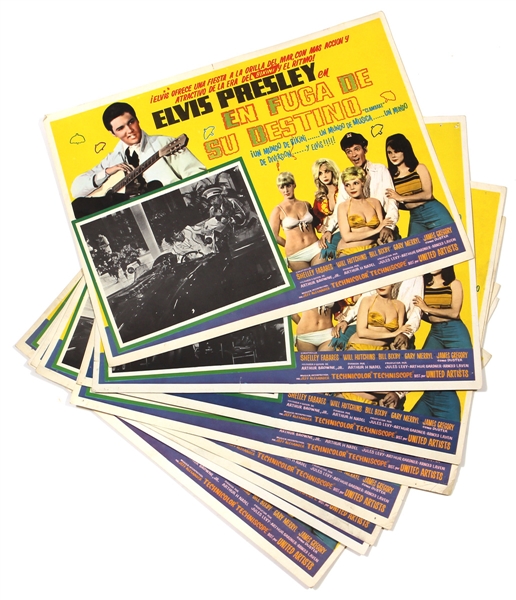 Lot of 8 Elvis Presley "Clambake" Original Spanish Movie Lobby Cards